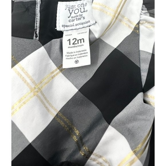 Short Sleeve Baby's Dress in Black, Grey, White, & Gold - Size‎ 12 Months - Picture 6 of 6